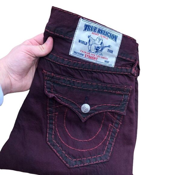 True Religion Jeans Size 32 STRAIGHT Red - Picture 10 of 16
